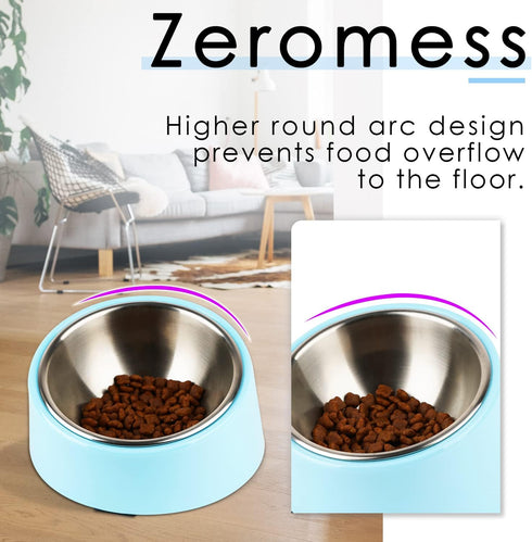 SuperDesign Mess Free 15° Slanted Bowl for Dogs and Cats, Tilted Angle Bulldog Bowl Dog Feeder, Non-Skid & Non-Spill