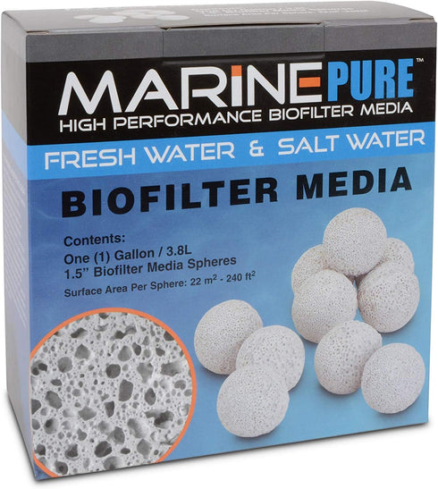 1-Gallon 1.5-Inch Sphere Bio-Filter Media for Marine and Freshwater Aquariums