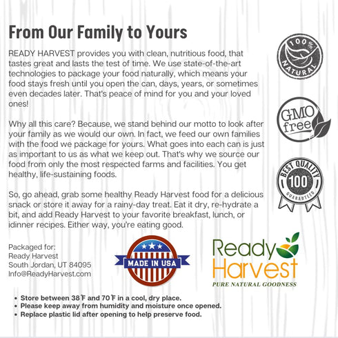 #10 25-Year Ready Harvest Freeze Dried Food - Zucchini | Emergency Vegetables | Canned Alternative | Can | Shelf Life |