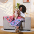 Luciphia 1 Pack Fluffy Premium Fleece Pet Blanket, Paw Bone Printed Throw for Dog Cat (Small 23x16'', Purple/Pink/White)