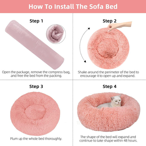 Nisrada Cat Beds for Indoor Cats, 20 Inch Dog Bed for Small Medium Large Dogs, Washable Round Pet Bed