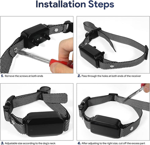 Collar Replacement Belt, 2-Pack Reflective Nylon Adjustable Strap, Durable Shock Collar Replacement for Dogs