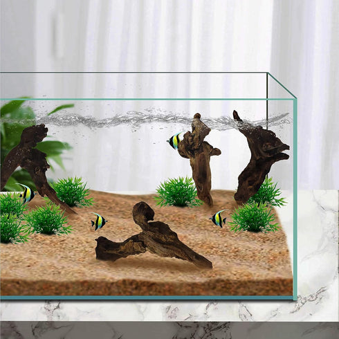 Hamiledyi 10 PCS Natural Driftwood Branches for Fish Tank Habitat Decor, Sinkable Reptile Tree Log Decorations