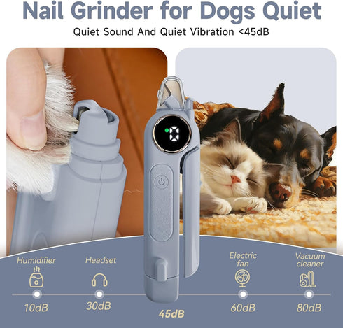 COUEYOA 2-in-1 Trimmers Dog Cat Nail Grinder & Clipper with LED Light, Pet Nail Clippers for Large Medium Puppy Dogs
