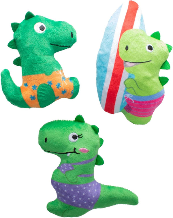 Fringe Studio Plush Dog Toy Set - Rawr-Ing Summer, Small 3 Piece Set, Pet Shop Collection (662089)