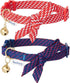 Blueberry Pet 2-Pack Breakaway Cat Collar with Bell & Bowtie, Adjustable Polyester Kitten Collars for Boys & Girls,
