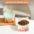 Elevated Cat Bowls, Whisker Friendly Tilted Ceramic Cat Bowls for Indoor Cats, Cute Gradient Color (White Pink)