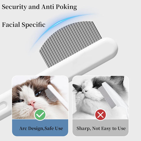 Precision Tear Stain Comb for Small Dogs Cats Face Eye Gunk Removal Tool Fit Yorkie, Shih Tzu, Maltese, Maltipoo