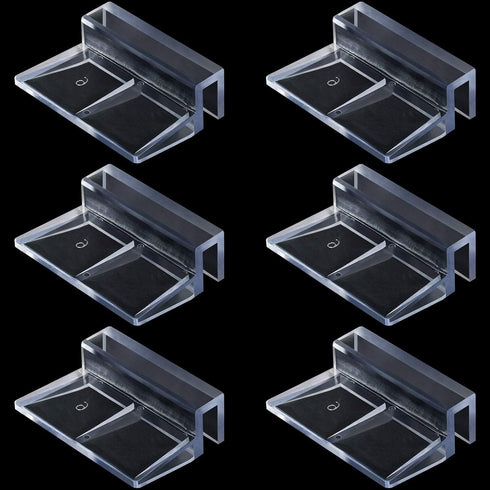 OIIKI 6 PCS Clear Acrylic Aquarium Glass Cover Clip, Support Holder for Fish Tank Lid Clamps