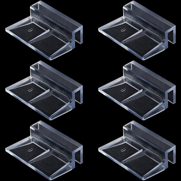 OIIKI 6 PCS Clear Acrylic Aquarium Glass Cover Clip, Support Holder for Fish Tank Lid Clamps