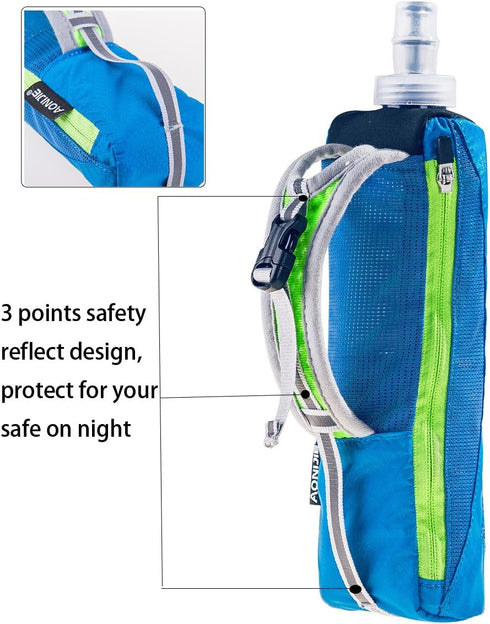 Geila Handheld Water Bottle for Running, 17 oz Grip Bottle with Hand Strap Hydration Pack