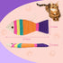 Cat Scratching Board Creative Fish shaped Cat Claw Toy Colorful Sisal Pad Scratch Lounge Durable Scratching Pad Interaction Toy (L)