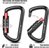 FresKaro 3inch Auto Locking Carabiner Clips, Heavy Duty Aluminum Keychain, Solid D Shape
