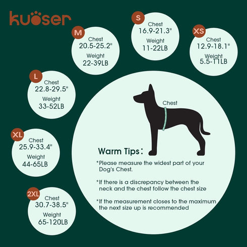 Kuoser Dog Life Jacket with Reflective Stripes - Adjustable High Visibility Vest for Small, Medium, and Large Dogs