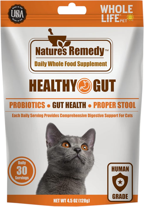 Whole Life Pet Healthy Gut Daily Supplement for Cats – Probiotics with Pumpkin for Digestion & Stool Formation
