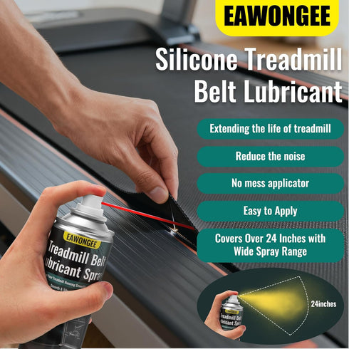7.2oz EAWONGEE Treadmill Belt Lubricant Spray, Silicone Oil with Applicator Tube, High Temperature Resistant