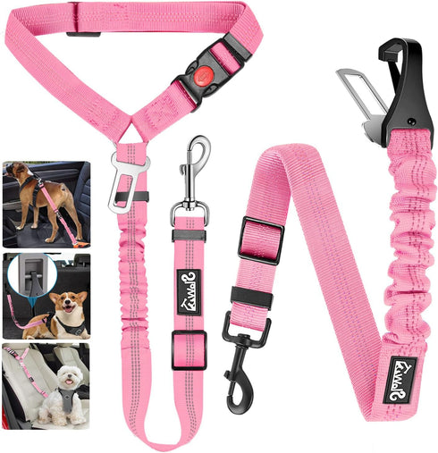 Lukovee Dog Seatbelt Leash for Cars, 2 Pack Pet Safety Seat Belt