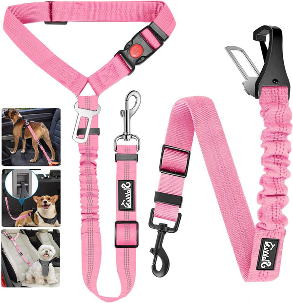 Lukovee Dog Seatbelt Leash for Cars, 2 Pack Pet Safety Seat Belt