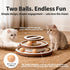 Lulu's world 11-Inch Interactive Cat Toys for Indoor Cats, Wooden Cat Ball Track with Puzzle Top, Anti-Tip Cat Tower