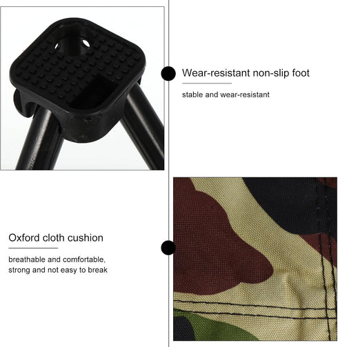 INOOMP Portable Folding Fishing Stool Camp Chair Camouflage Small Foldable Outdoor Seat for Camping Hiking and Fishing