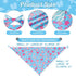 Agroon Summer 2PCS, 4 Dog Bandanas XLarge Pattern Blue Pink Yellow Scarf for Boy and Girl, Triangle Reversible Bibs