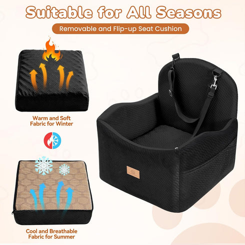 LUXYBEE 40lbs 3 Dog Car Seat for Medium/Small Dogs, Dog Booster Car Seat, Pet Booster Seats Up to with Waterproof