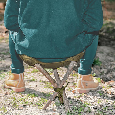 3 Backpacking Tripod Stool Cloth Chair, Mini Folding Camping Stool Portable Legs Super Compact Canvas Seat for Outdoor