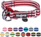 Blueberry Pet 3M Reflective Dog Collars, Adjustable Multi-Colored Stripe, Marsala Red and Pink, Nylon Pet Collars