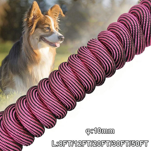 BTINESFUL Dog Tie-Out Long Tether Rope, 8ft/12ft/20ft/30ft/50ft/75ft, Outdoor Leash for Large Medium Small Dogs