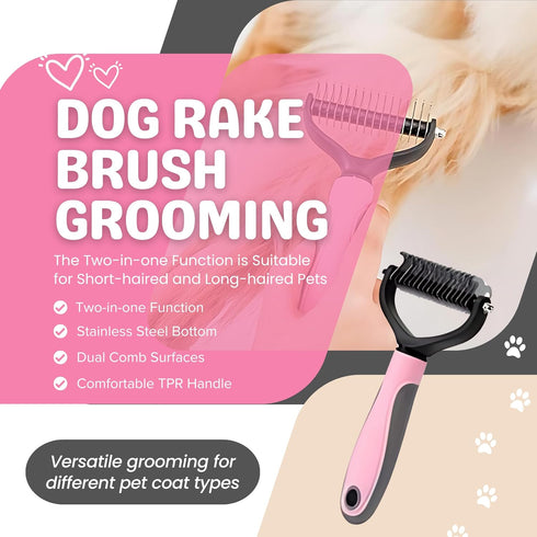 9Pcs Trimmer Trimming Dog Grooming Kit - Self Cleaning Slicker Brush, Flea Comb, Nail & Bath Brush - Pet Grooming Tools