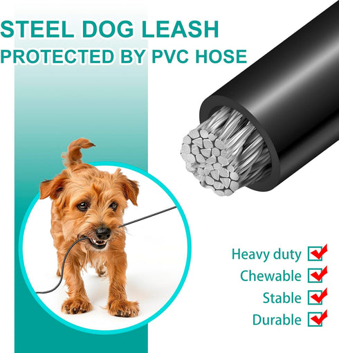 Dog Seat Belt for Car, LApapaye Chew Resistant Safety Restraint, Coated Wire Rope, Double End with Safety Buckle