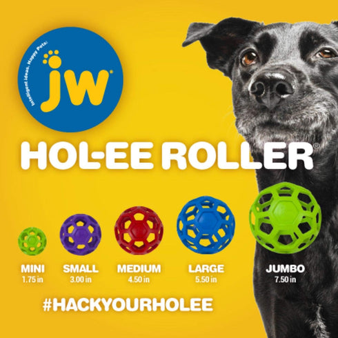 (3 Inch JW Pet Hol-ee Roller Dog Toy Puzzle Ball, Natural Rubber, Small Diameter), Colors May Vary