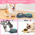 Slow Feeder Dog Bowls 3 in 1 - Stainless Steel Food and Water Bowls with Non-Spill Silicone Mat for Dogs and Cats