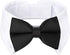 Segarty Black Bow Tie Dog Collar, Adjustable White Tux Bowtie for Small Pets, Formal Necktie for Cats Puppies