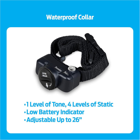 In-Ground Add-A-Dog Collar, Adjustable Waterproof Collar for Small Medium Large Dogs, 4 Static Correction Levels,