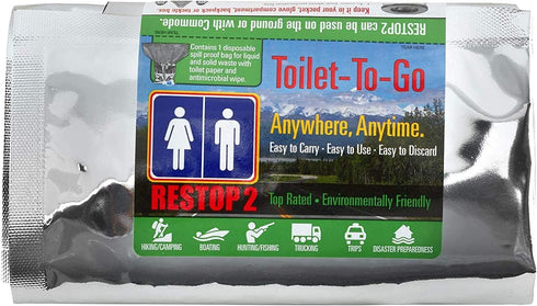 2 5 Packaged 1 RESTOP Wilderness Kit - Quantity Individually Portable Toilet Leak Proof Waste Bags Inside of Mesh Tote