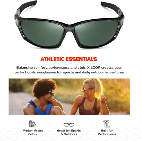 Polarized Sports Sunglasses for Men, UV400 Baseball Running Cycling Golf Glasses for Outdoor Activities