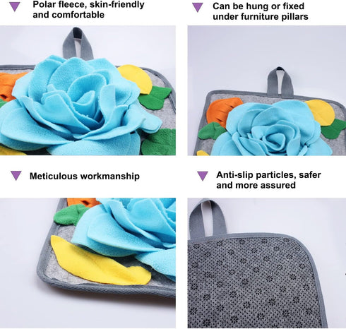 Toy,11.8''x11.8'' Chinchillas Abizoo Bunny Snuffle Mat Washable Skin Friendly Puzzle Fun Foraging Pad Treat Dispenser