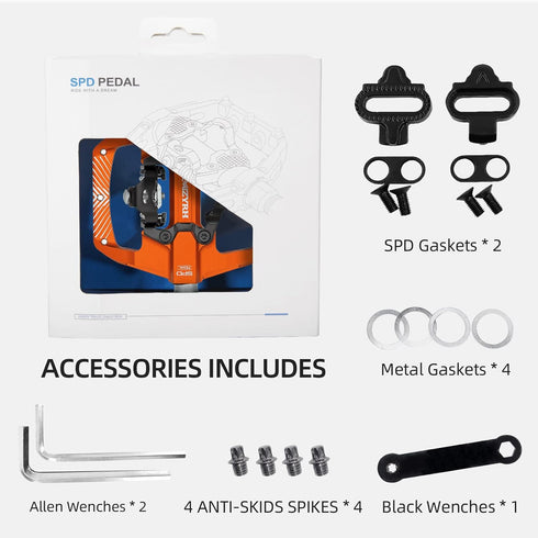 Pedal MTB Mountain Bike Pedals Compatible with Dual Function Sealed Clipless Aluminum 9/16" Bicycle Flat