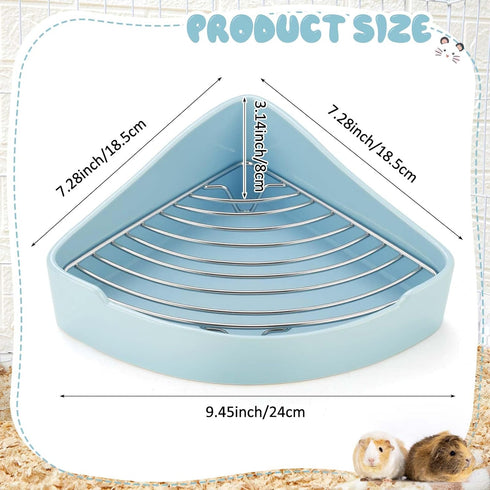 Chinchilla, Eccliy Ceramic Corner Litter Box for Small Pets, Tip-Proof, Chew-Resistant, Triangle Potty Trainer Pet Pan