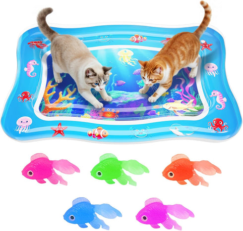 Catpick joy Cat Water Mat - Interactive Cat Toys Upgraded Thickened 0.7mm PVC Cooling