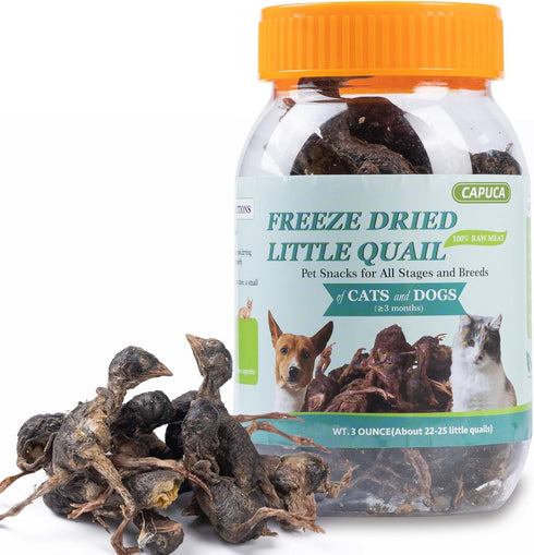 Freeze Dried Dogs Cats Treats, Little Quail Natural Dog Treats, Cat Delicious Snacks, Healthy Easy Digestion Pet Food