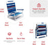300lbs SunnyFeel Low Folding Beach Chair for Adults, Lightweight Beach Chair, Portable Camping Sand Chairs with Hard