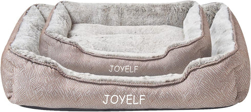 JOYELF Washable Dog Bed, Cute Fluffy Cat Bed for Small Dog, Puppy, Kitten - Small Rectangle Sofa