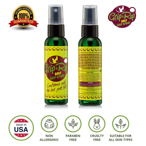 Grip & Rip Golf Grip Spray - Combat Sweat on Your Golf Grips, Ultimate Golf Grip Trainer, 4 oz