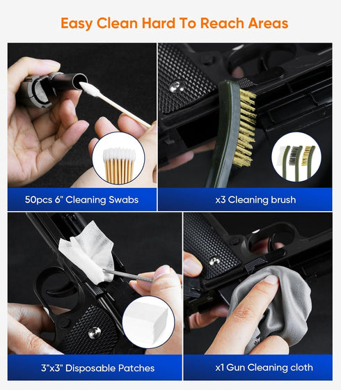 3.4oz 2oz CLP Gun Cleaning Oil Kit-Includes Gun Oil Needle Lubricant, Gun Brushes Reusable Cloth Swabs and Patches,Gun