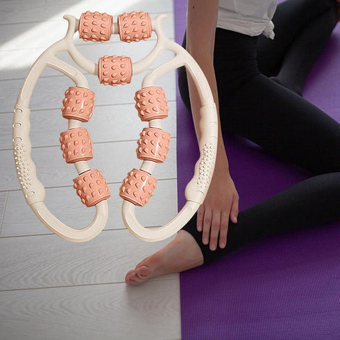 harayaa 9 Muscle Roller for Legs Massage Rollers for Muscles Manual Wheels Cellulite Roller for Thighs Foam Roller