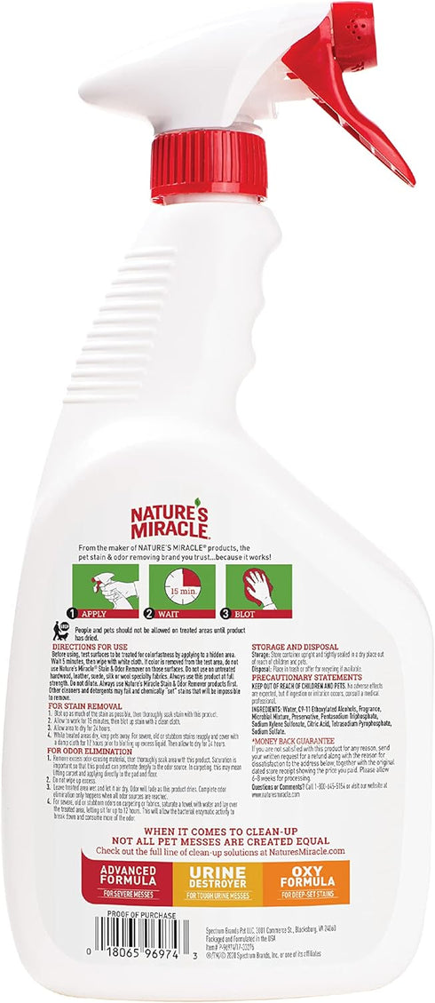 Nature’s Miracle Stain And Odor Remover Cat 32 Ounces, Odor Control Formula