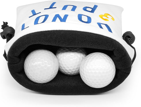 Golf Valuables Pouch, Leather Tee Pouch with Drawstring Closure, Portable Ball Pouch for Men Women