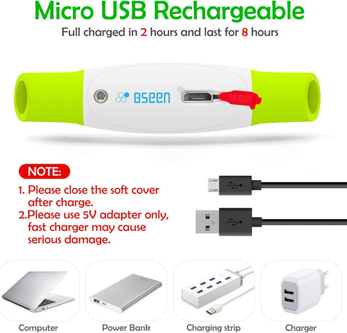 Led Dog Collar - BSEEN USB Rechargeable Flash Necklace Light for Pet Safety, Green